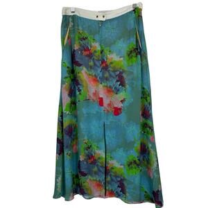 A.L.C Skirt Women Size 4 Allegra Floral Watercolor Silk Maxi Designer Artsy